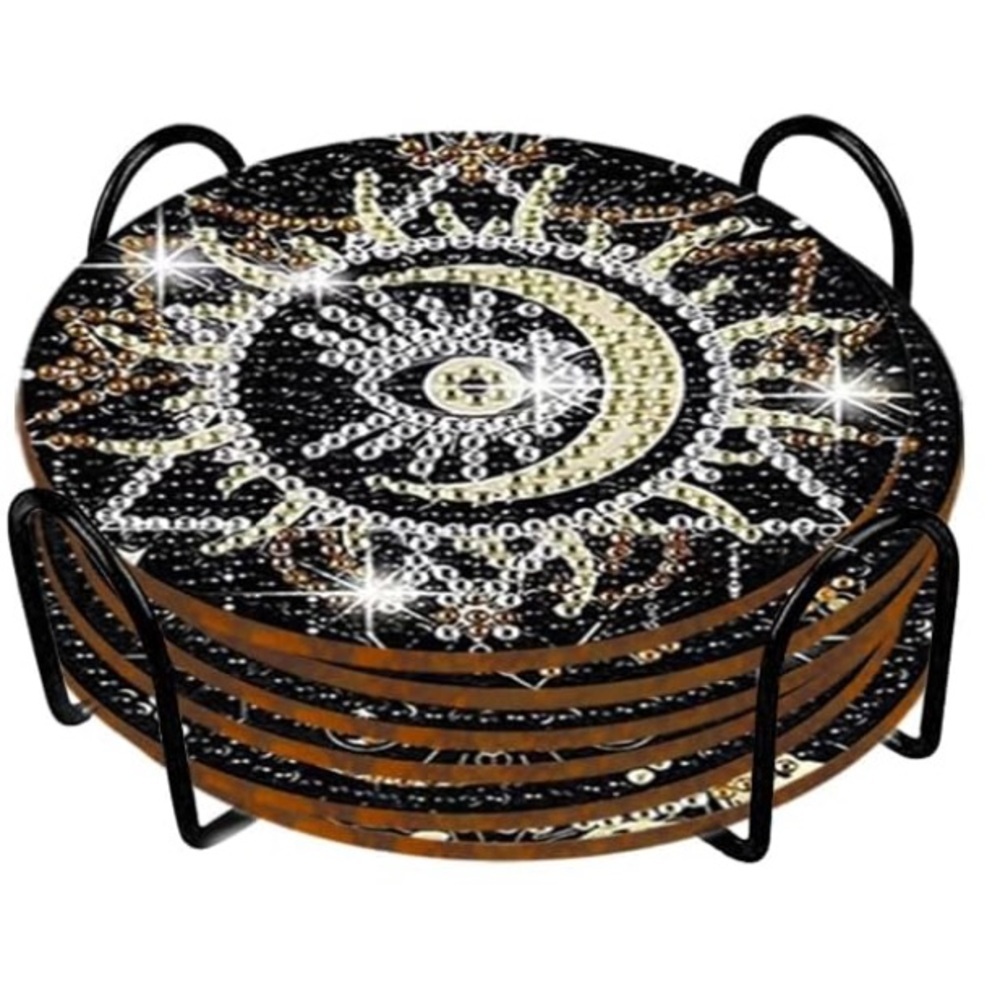8 piece DIY Diamond Painting Coaster Set
